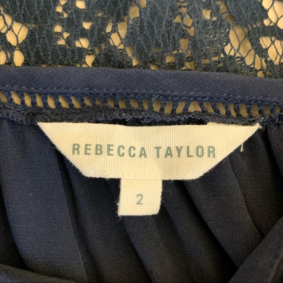 Rebecca Taylor Navy Blue Silk Blouse - Picture 7 of 8